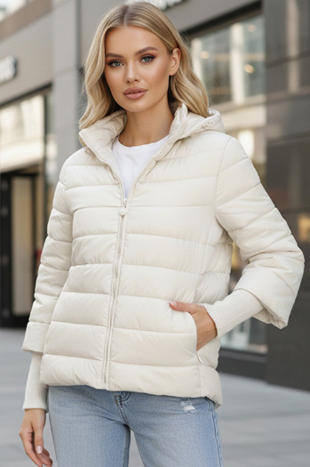 Damen Steppjacke mit Kapuze weiß Dstreet ty5355