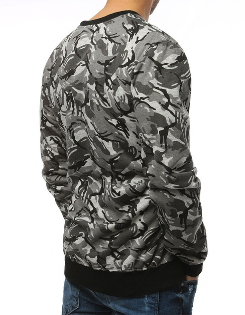 Herren Sweatshirt ohne Kapuze mit Motiv Grau BX4266