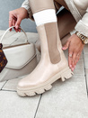 Damen TRUESTEP lange Stiefel mit dicker Sohle beige Dstreet ZY0533