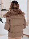Kurze Damen Steppjacke mit Fell Dstreet camel TY5069