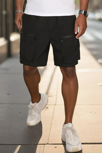 Herren Stoff Kampfshorts schwarz Dstreet SX2506