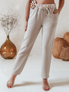 Damen Buttercreme Freizeithose mit Blumen LEGISSA hellbeige Dstreet UY2404