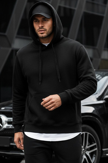 Herren Kapuzenpullover Schwarz BX2028
