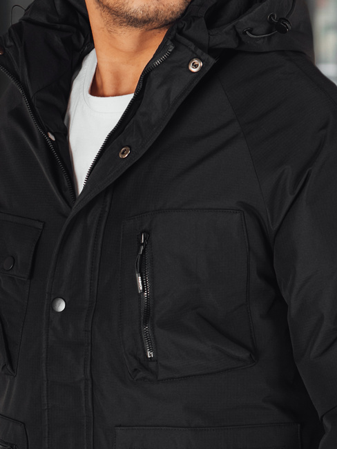 Herren Winterjacke mit Kapuze schwarz Dstreet TX5108