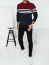 Gestreifter Marineblauer Herren-Pullover Dstreet WX2229