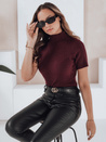 Kurzarm-Pullover mit Rippenstruktur GIRLGLORY burgundy Dstreet MY2556