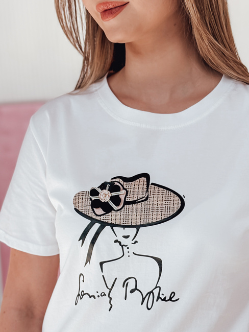 Bedrucktes Damen-T-Shirt WOMANPOW weiß Dstreet RY2804