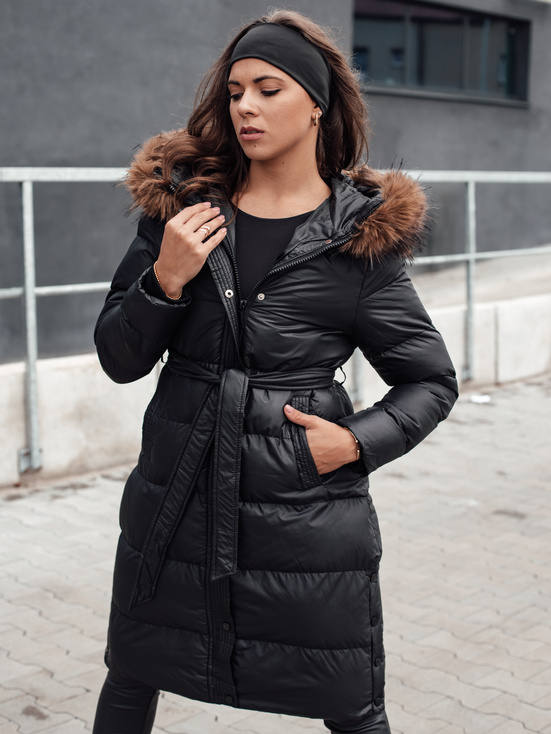 Gesteppte Damen Winterjacke mit Pelz STYLEBELLA schwarz Dstreet TY4608