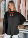 Damen Oversize Longshirt mit Schleife LOSANDO schwarz Dstreet DY0453_1