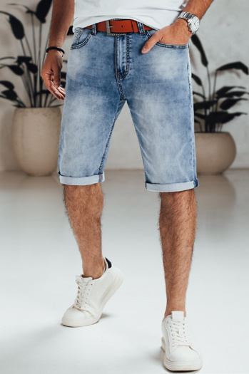 Blaue Denim-Shorts für Männer mit Gürtel Dstreet SX2564