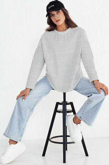 Damen Sweatshirt in Übergröße PEILLE weiß Dstreet RY2364