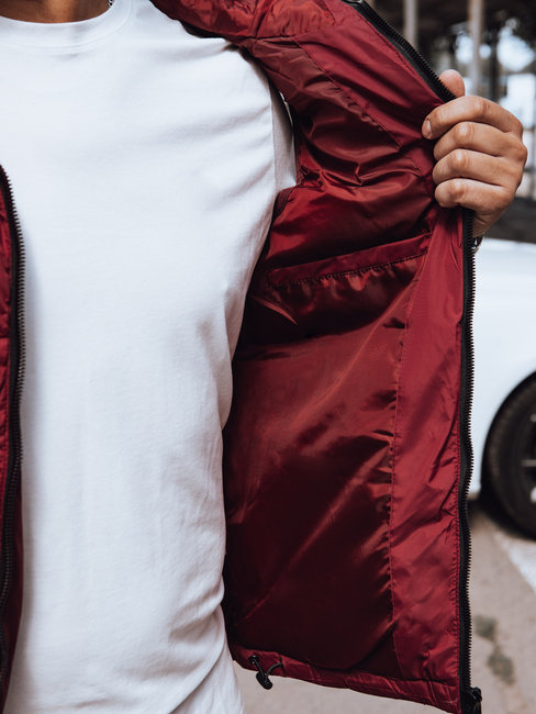Herren Steppweste mit Kapuze rot Dstreet TX4742