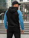 Herren-Kapuzenpullover mit schwarzen und marineblauen Streifen Dstreet BX5899