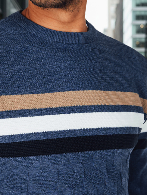 Blau gestreifter Herren-Pullover Dstreet WX2336