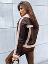 Damen Kunstlederjacke PLAYDIVA Farbe Braun DSTREET TY3851