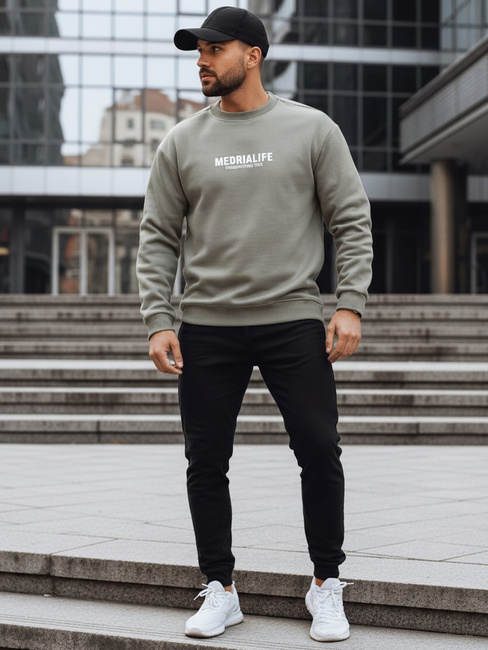 Herren Sweatshirt khaki bedruckt Dstreet BX5929