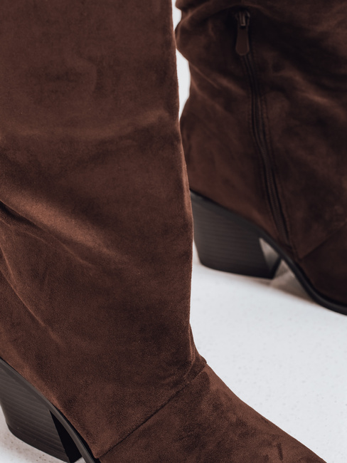 Damen Wildleder Cowboystiefel braun Dstreet ZY1202