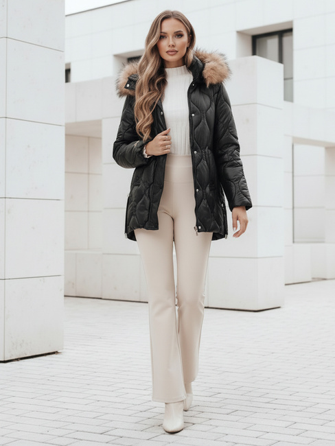 Damen Winterjacke LUMORE gesteppt mit Kapuze schwarz Dstreet TY5015