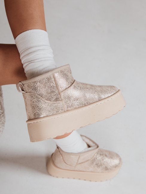 Damen Wildleder Schneestiefel beige Dstreet ZY1293