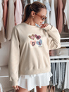 Damen Sweatshirt in Übergröße mit Herzen MADELIN cappuccino Dstreet BY1462