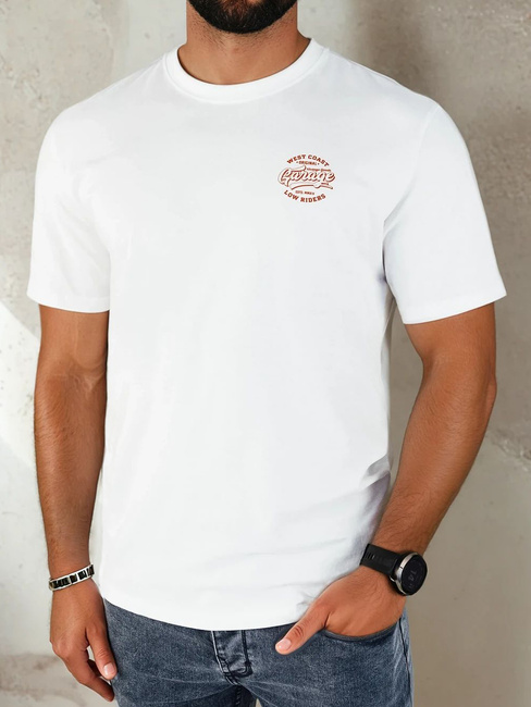 Herren T-shirt mit Aufdruck Farbe Weiß DSTREET RX5415