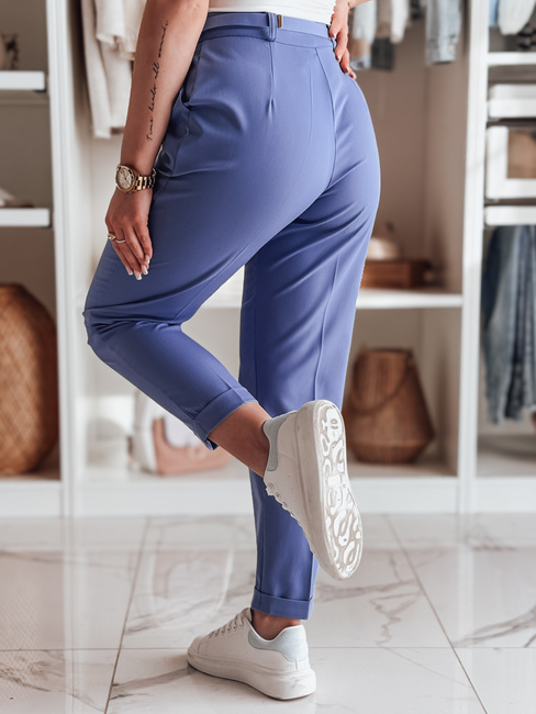 Elegante Damen Bundfaltenhose mit Gürtel PLISSO blau Dstreet UY2517