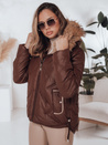 Damen Winterjacke COLDLIKE gesteppt mit Kapuze braun Dstreet TY5003