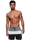 Graue und weiße Badeshorts für Männer Dstreet SX2519