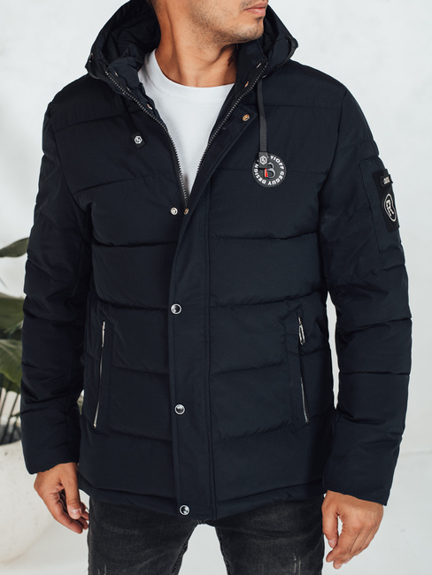 Herren Steppwinterjacke mit Kapuze navy blau Dstreet TX5054