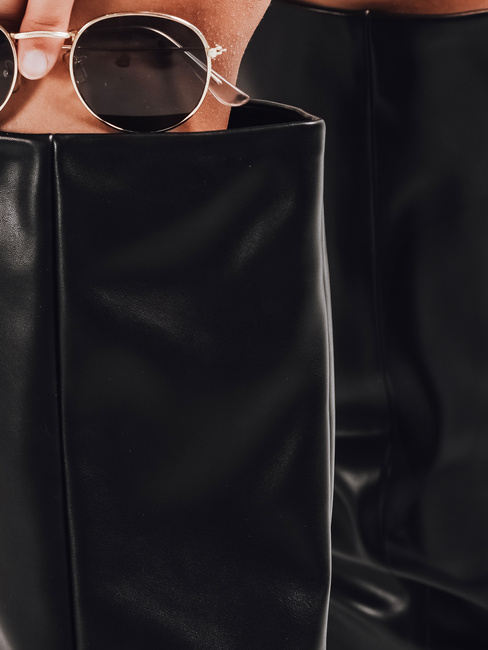 Damenstiefel mit breitem Schaft schwarz Dstreet ZY1169