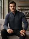 Herren Pullover mit Stehkragen navy blau Dstreet WX2357