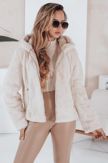 Damen Kurzmantel ELMIRIS beige Pelzmantel Dstreet TY4994