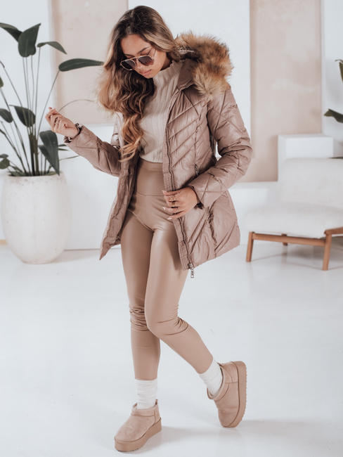 Damen Winterjacke SOLARIS Farbe Cappuccino DSTREET TY4010