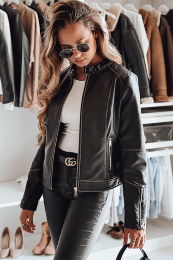 Damen Lederjacke LOVEBIKER schwarz Dstreet TY4964