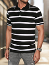 Gestreiftes Herren-Poloshirt schwarz Dstreet PX0644