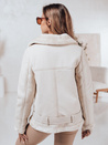 NORFDIMA Damen Lederjacke mit Schafsfell weiß Dstreet TY4735