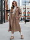 Langer Schafsfellmantel für Damen beige Dstreet NY0753z