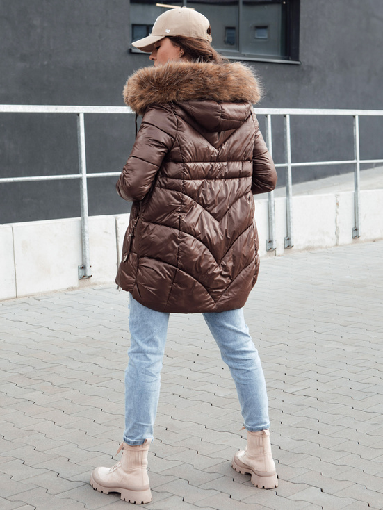 Damen Winterjacke mit Kapuze WINTERCHIC coffee Dstreet TY4458