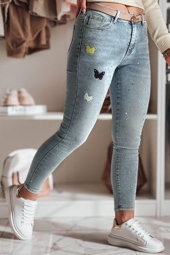 Damen Denim Skinny Hose mit Verzierung LUMITTA blau Dstreet UY2429