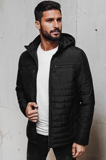Herren Steppjacke mit Kapuze schwarz Dstreet TX5009