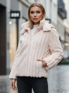 Damen Pelzjacke mit Kapuze rosa Dstreet TY5277z