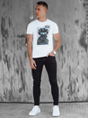 Bedrucktes weißes Herren-T-Shirt Dstreet RX5537_2