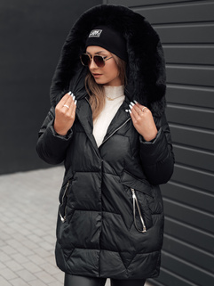 Damen FROSTYFIT gesteppte Winterjacke mit Kapuze schwarz Dstreet TY4675_2