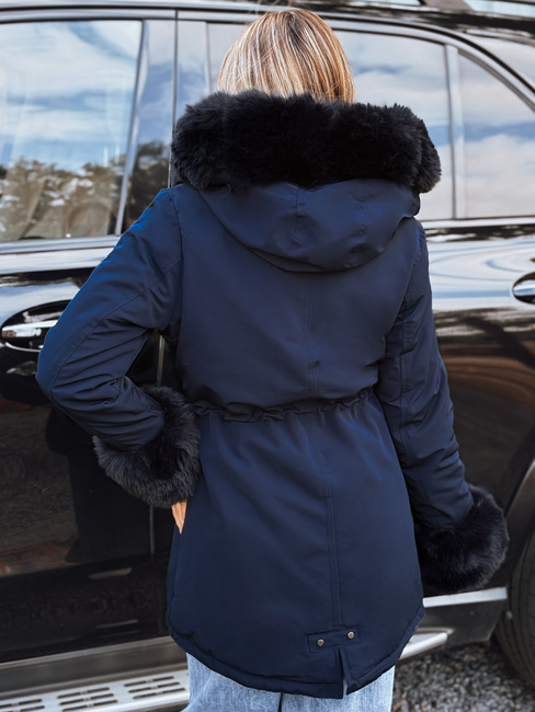 Damen Winter Parka Jacke mit Fell CHARMFUR schwarz Dstreet TY4771
