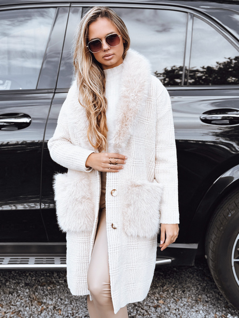 Damen Pelzmantel beige Dstreet TY5278