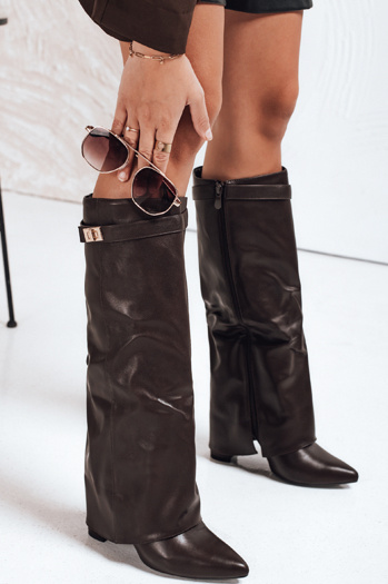 Damenstiefel mit Absatz braun Dstreet ZY1118