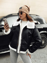 Damen FURBLAZE Lederjacke mit Schafsfell Dstreet schwarz TY4730