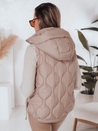 Damen Steppweste mit Kapuze MISSVEST dunkelbeige Dstreet TY5021