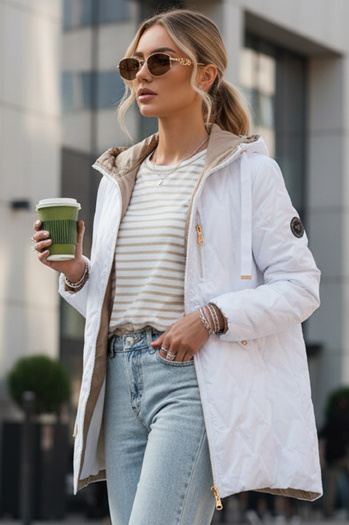 Gesteppte Damen-Übergangsjacke weiß Dstreet TY5564