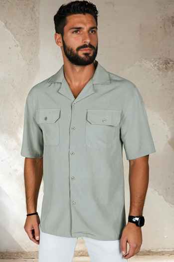 Herren Kurzarmhemd grau Dstreet KX1085